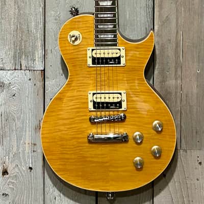 NEW Vintage V100-AFD Reissued Paradise Series Single Cut - Flamed Amber, Support Small Business and Buy It Here! image 2