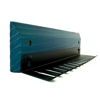 Handmade Wall Mounted Cable Hanger - Fire Sculpted Wood Rack - Velvet Teal Burnout 12" image 3