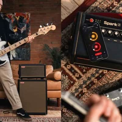 Positive Grid Spark2 BK 2x4" 50W Bluetooth Enabled Smart Practice Bass, Electric and Acoustic Guitar Combo Amplifier 120 dB - Black Spark 2 image 3