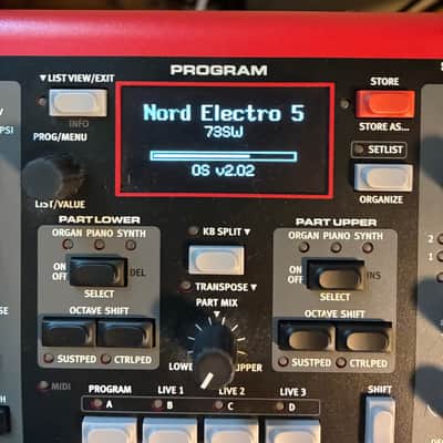 Nord Electro 5D SW73 Semi-Weighted 73-Key Digital Piano 2015 - 2018 - Red image 6