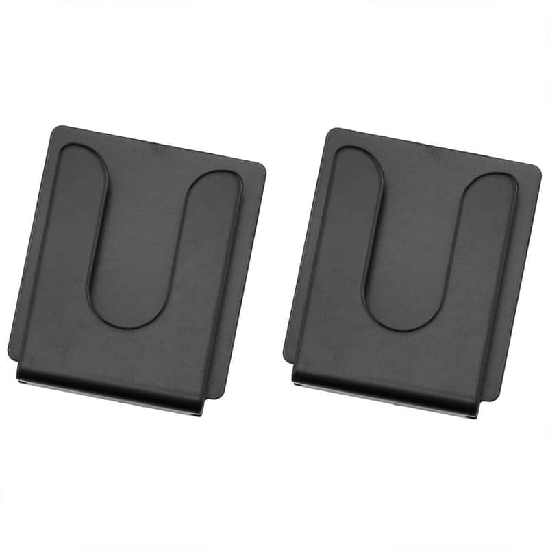 Cb Mic Holder Black Metal Car Microphone Holder Mobile Radio Microphone Hanger With Tape Backing?Suitable For Cars, Homes, Offices And So On,2Pcs image 1