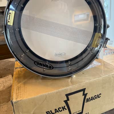 Ludwig LW5514ANV 100th Anniversary Black Magic 5.5x14" 10-Lug Brass Snare Drum 2009 - Engraved Black Nickel image 5