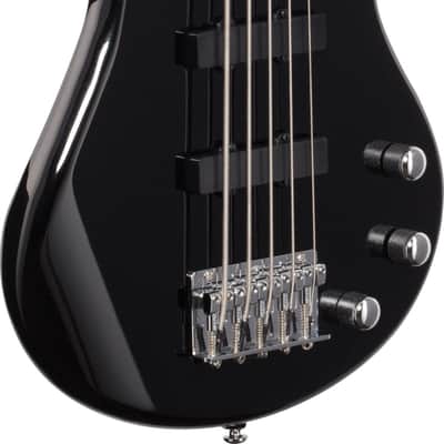 Ibanez GSRM25 Mikro Short-Scale 5-String Bass Guitar, Purpleheart Fingerboard, Black image 4