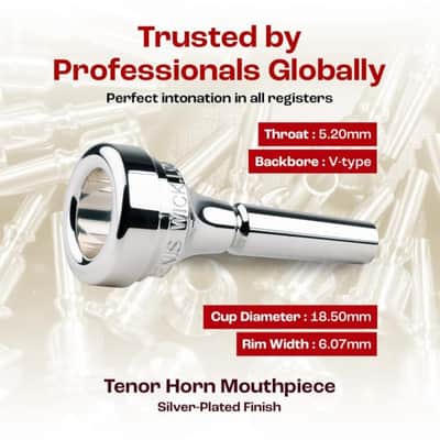Denis Wick Classic Tenor Horn Mouthpiece Silver-Plated, 5883-3 - V-Type Backbore to Enhance Your Performance with Clear Superior Sound and Precision - Ideal for Musicians - 18.50 x 6.07 x 5.2mm image 4