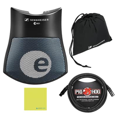 Liquid Audio Sennheiser E 901 Boundary Condenser Microphone Bundle w/Pig Hog PHM10 8mm Mic Cable Polishing Cloth image 1