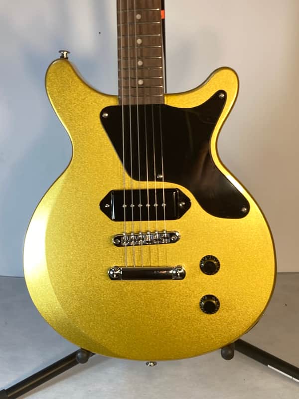 Firefly Les Paul Jr. style solid body P 90 style pickup 2019 - Gold Sparkle image 1