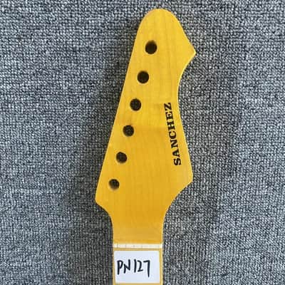Yellow Sanches Guitar Maple Neck, 22 Frets Fingerboard image 4