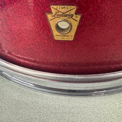 Ludwig #491 5x14 1960’s Pioneer Snare - Red Sparkle Mint image 2