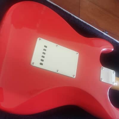Squier Simon DEMO VIDEO Neil Stratocaster (US Customers Tax included in shipping cost)  Fiesta Red image 8