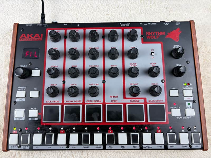 Akai Rhythm Wolf Analog Drum Machine and Bass Synthesizer 2014 - Present - Black image 1