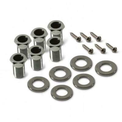 Kluson 6 In Line Locking Revolution Series H-Mount Tuning Machines With Staggered Posts CHROME KRHL-6BX-C image 2
