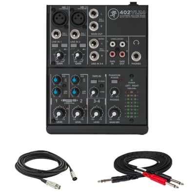 Mackie 402VLZ4 4-Channel Compact Analog Mixer with Hosa STP-201 Insert Cable & XLR Cable image 1