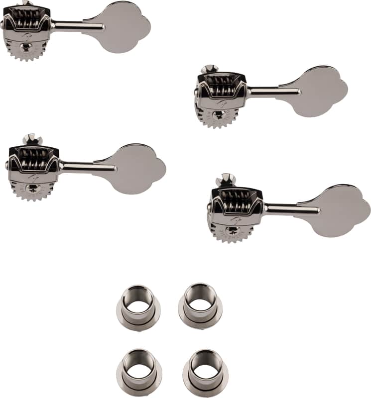 Fender Deluxe Bass Tuners with Fluted-Shafts (4) Black Chrome