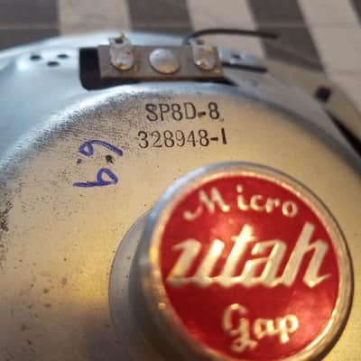 Utah 8" AlNiCo 8 Ohm SP8D-8 full-range speaker driver Micro Gap 1959 - paper cone image 8