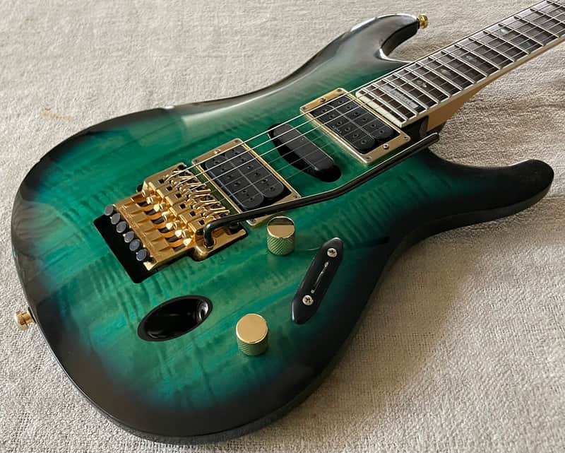 1996 Ibanez S540FM Transparent Turquoise S Series Guitar MIJ