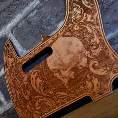 Handcrafted Cherrywood Pickguard for Fender Telecaster – Laser-Engraved Unique Design image 2