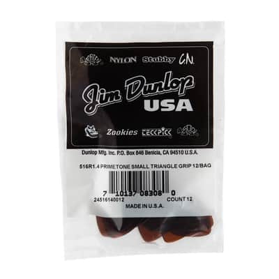Dunlop 516R1.4 Primetone® Small Tri Grip Guitar Picks - 12 Picks image 1