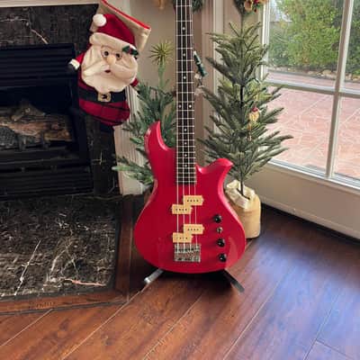 B.C. Rich NJ Eagle 1983 Red Pearl Glitter Sparkle Vintage Electric Bass Guitar Nagoya Japan MIJ Mockingbird Bich Warlock Ironbird image 5