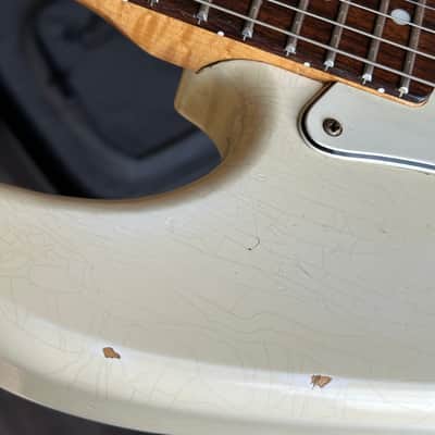 Haar S Old Headstock Birdseye Neck Olympic White Aged image 4