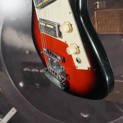 1960s Norma EG-405-2 Redburst MIJ Vintage Electric Guitar w/ Original Gold Foils image 10
