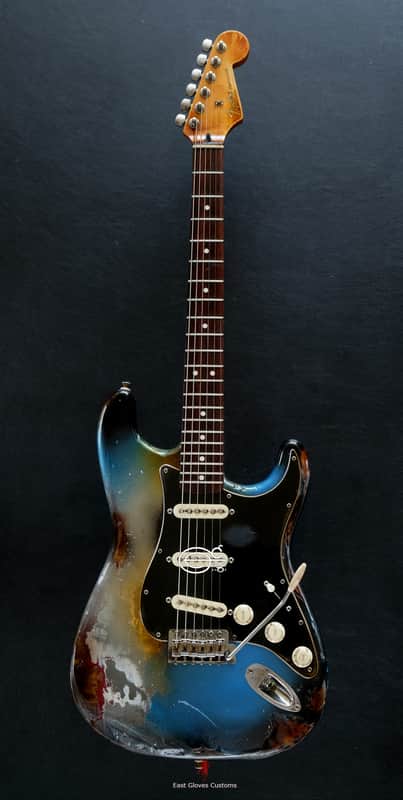 Fender Stratocaster Pelham Blue / Silver Gray Heavy Aged Relic by East Gloves Customs image 1