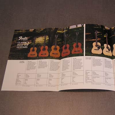 Fender "F" Series Classic and Flat Top Guitar Brochure Catalog 1972 - Excellent Condition! image 2