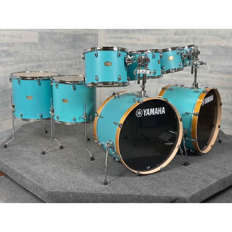 Yamaha Stage Custom Birch 8pc Drum Set (24" Double Bass) Matte Surf Green image 1