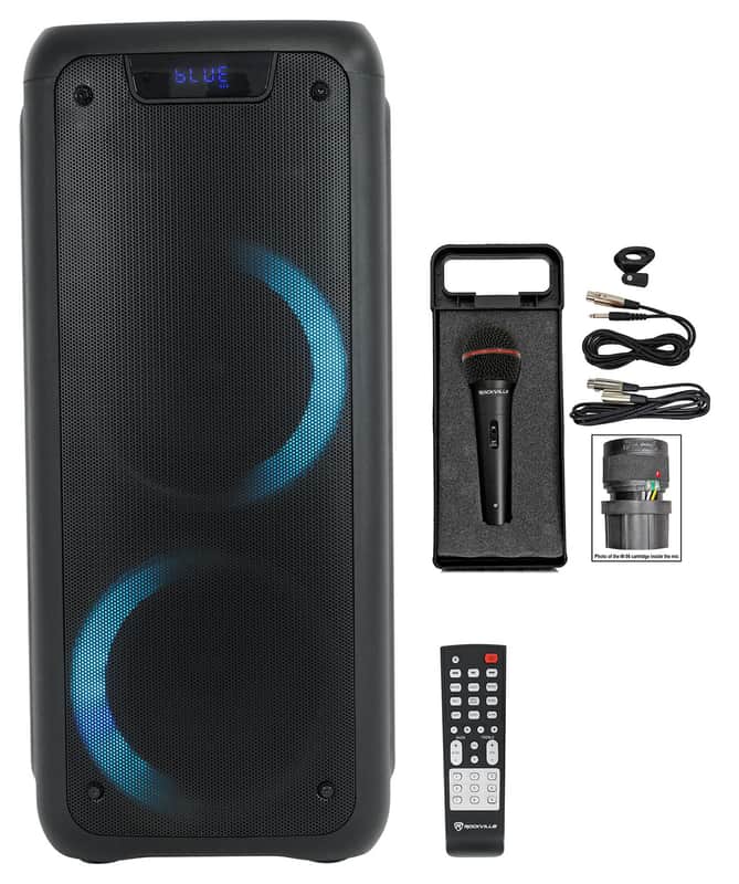 Rockville ROCK PARTY Dual 6.5" Wireless Rechargeable Karaoke Machine System+Mic image 1