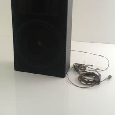 Vintage Home Audio BookShelf Speaker Grey Cabinet + 2 Cable Plugs Rare Vintage 1980s? image 1