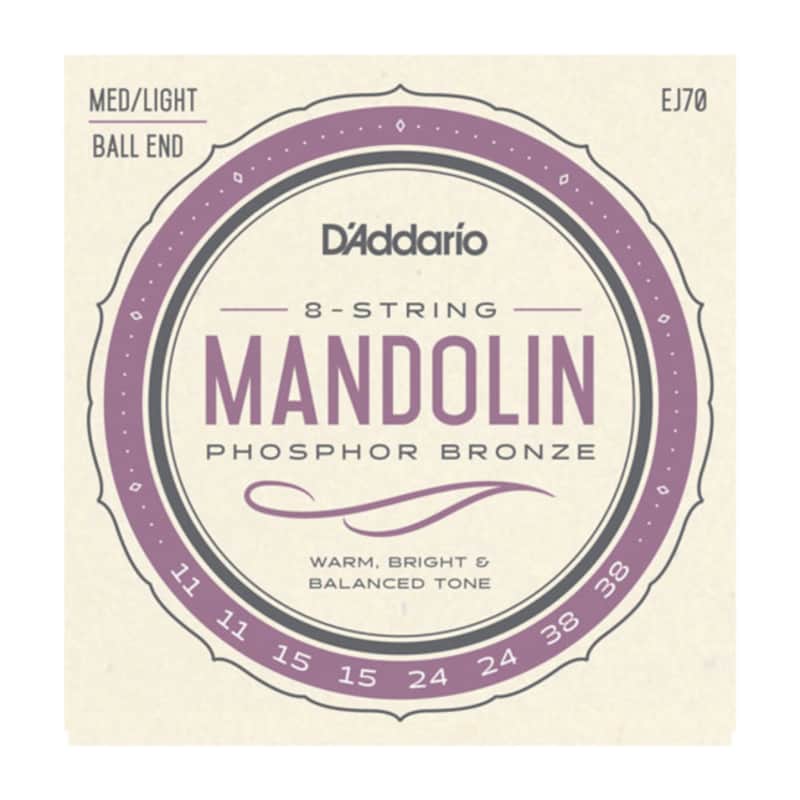 D'Addario EJ70  Mandolin Strings Phosphor Bronze Medium Light Ball End image 1