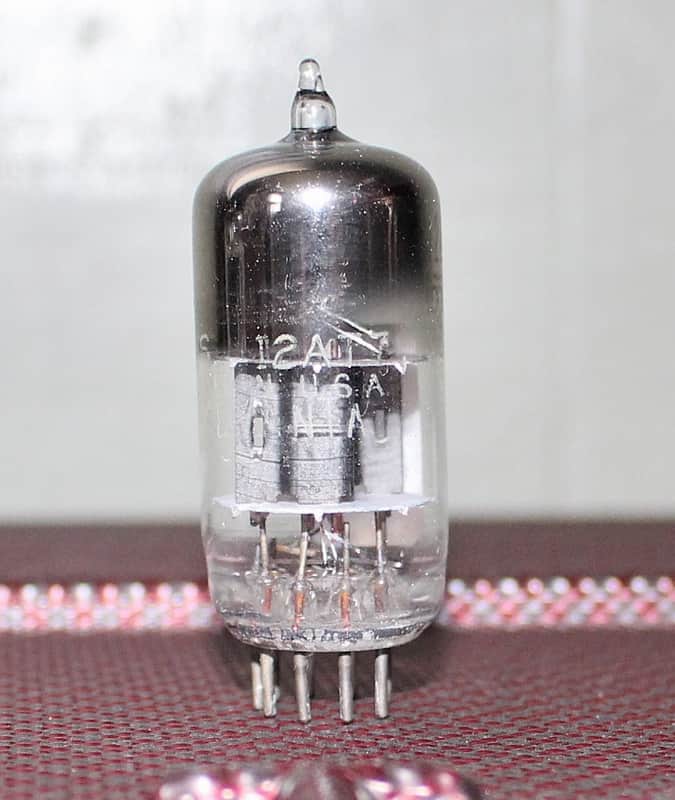 SYLVANIA JHS (JAN) 12AT7 ECC81 BLACK PLATE BENT SQUARE GETTER PERFECT BALANCE TEST NOS++ MINTY VINTAGE 1953 image 1