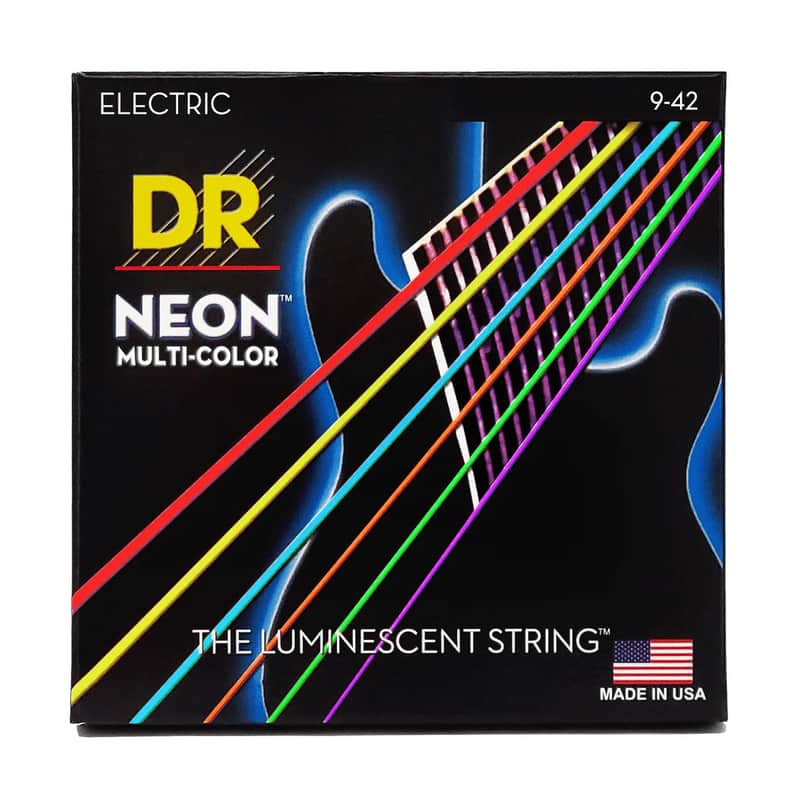 DR Multi-Color Neon Electric Guitar Strings | 09-42 (Light) image 1