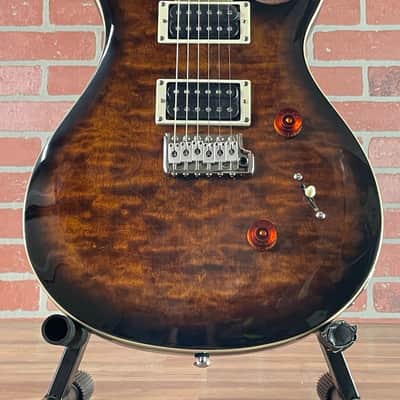 PRS SE Custom 24 Electric Guitar - Quilted Black Gold Sunburst image 2