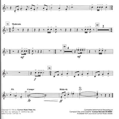 Curnow Music Press Inc. Opening Day! (Fanfare for the Great American Pastime) Passport Series 1996 image 3