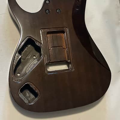 1999 Japan Fujigen Ibanez RG520QS Brown Quilt Maple Guitar Body Original Edge Tremolo Ready image 14