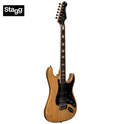 Stagg SES-60 NAT Vintage Series Solid Alder Body Bolt-on Roasted Maple Neck 6-String Electric Guitar image 1