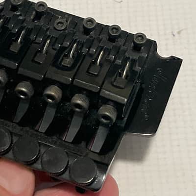 2000's Jackson Dinky Guitars JT-580LP Lefty Upgraded Black Licensed Floyd Rose Tremolo Guitar Bridge Brass Block image 12