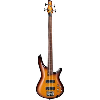 Ibanez SR370EF 4-String Fretless Electric Bass - Brown Burst image 2