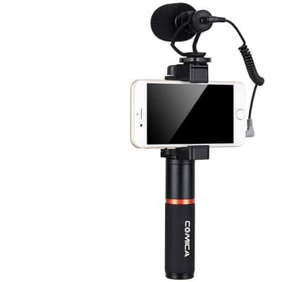 Smartphone Video Kit, Comica CVM-VM10-K1 Smartphone Microphone with Grip Handle, Camera Microphone for iPhone Samsung Huawei LG Google- Mic for YouTube, Tiktok, Vlogging Equipment image 1