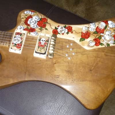 custom unique stock, Firebird R slab guitar,"Skulls&Roses",,handpainted+carved,collector item trades image 1