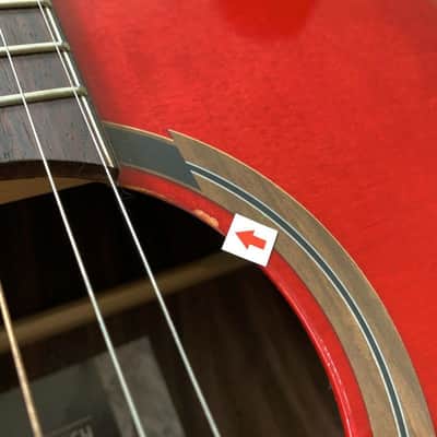 Red 41 Inch Acoustic Guitar, Spruce Mahogany Body, Rosewood Fingerboard Neck image 13