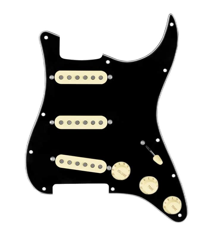 920D Custom Texas Grit Stratocaster Guitar 7 Way Loaded Pickguard Black / Aged White image 1