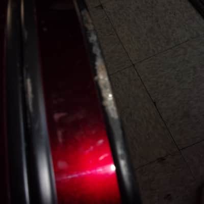 22" x 1 9/16"approx. Lot 2 Bass Kick Drum Metal Hoop Rims heavy duty Black with Burgundy stripe, has minor scratches. image 2