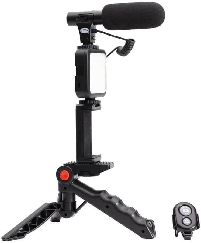 Savage Mobile Vlogging Kit with Microphone, LED Light, Phone Holder and Handheld/Tabletop Adaptable Stand for Vloggers and Youtubers image 1