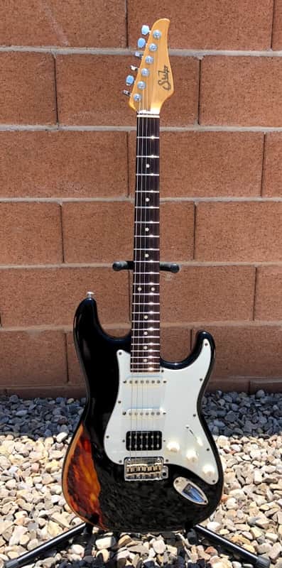2017 Suhr Limited Edition Classic Antique "Finish Over Finish" HSS - Black over Sunburst - 7.58 lbs image 1