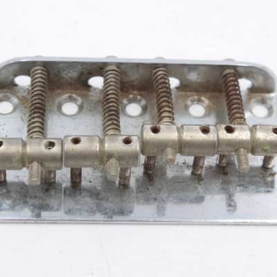 Vintage Fender Squier MIJ 4-String Bass Bridge - Chrome, 5-Hole Mount, Top Load, Made in Japan image 1