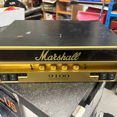 Marshall 9100 Dual Monobloc + Gator 5u Flightcase and full spare Watford valve kit - 90's - Gold image 3