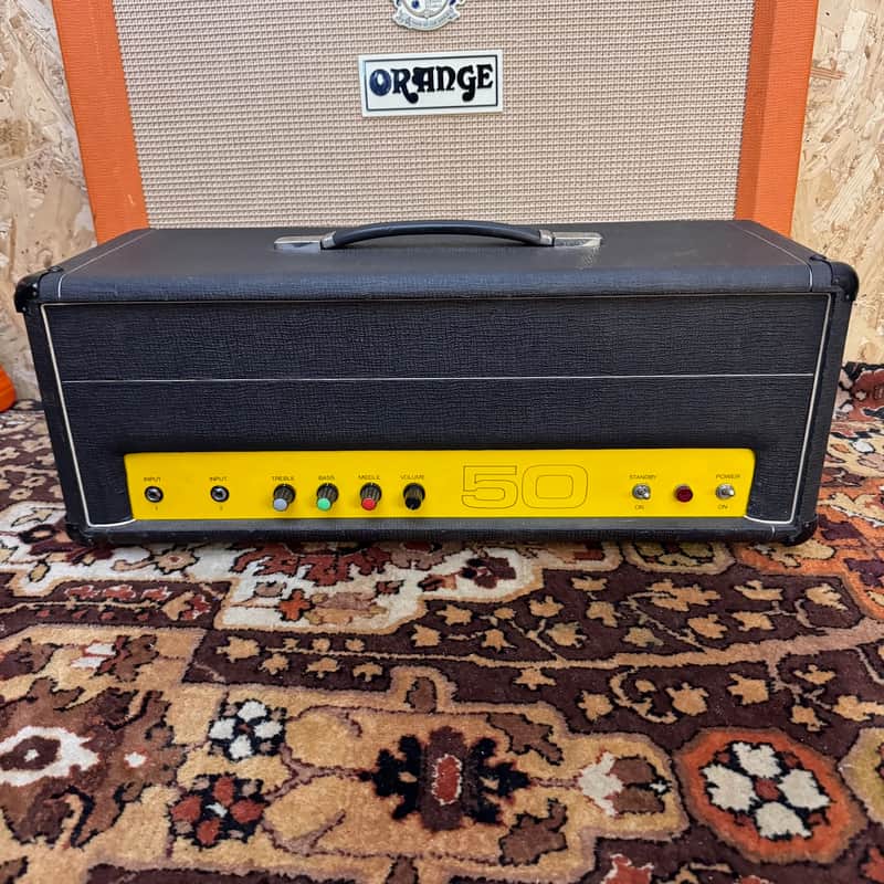 Vintage 1970s Carlsbro 50 Top *Drake Transformers* Guitar Valve Amplifier Head image 1