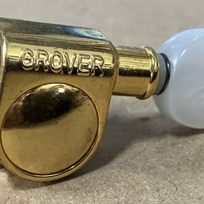 Grover- mini tuner, gold with pearl button, single tuner image 2