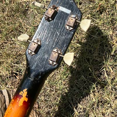 Vintage Airline Pocket Bass Guitar 1960’s - Sunburst Beat to H E Double Hockey Sticks and Ready to Roll! image 17